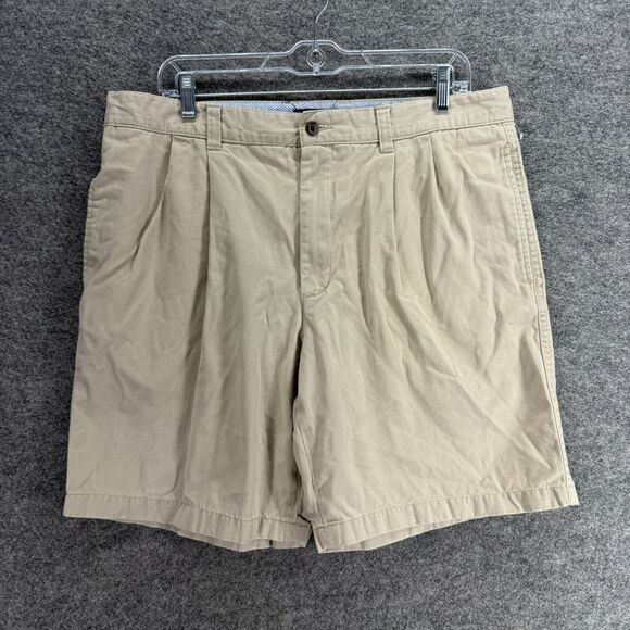 Club Room Shorts Men 34 Beige Mid Rise Bermuda Flat Front Pockets Regular Fit - Picture 1 of 8